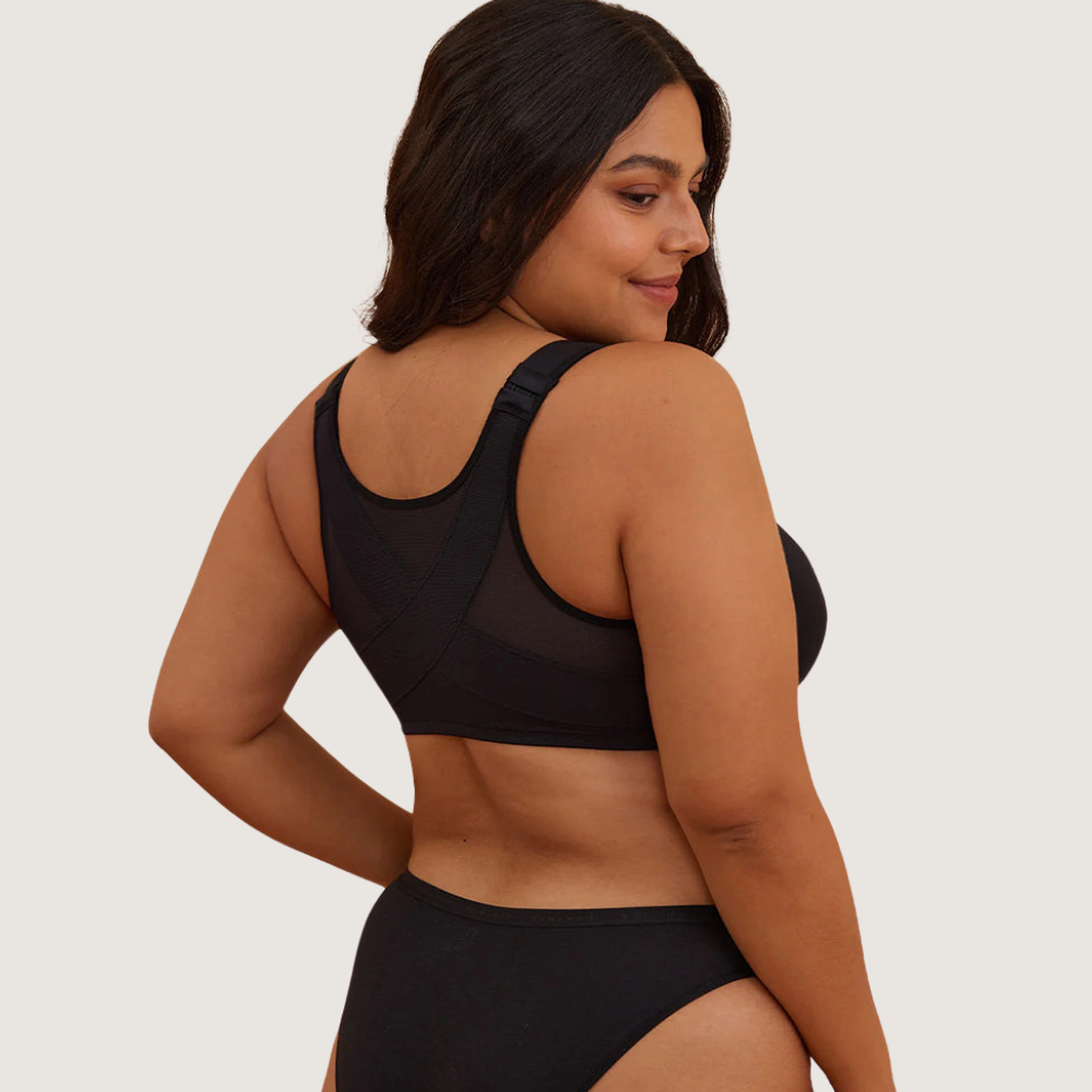 Front Closure Underwire Unlined Back Support Plunge Bra