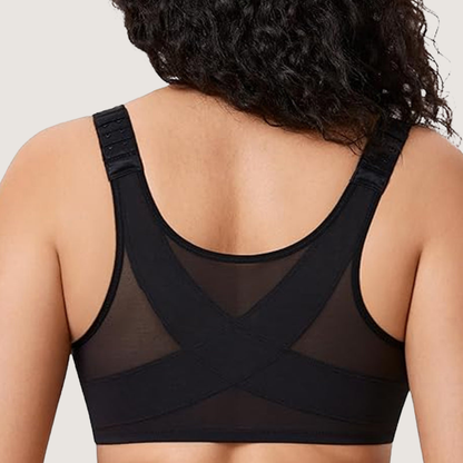 Front Closure Underwire Unlined Back Support Plunge Bra