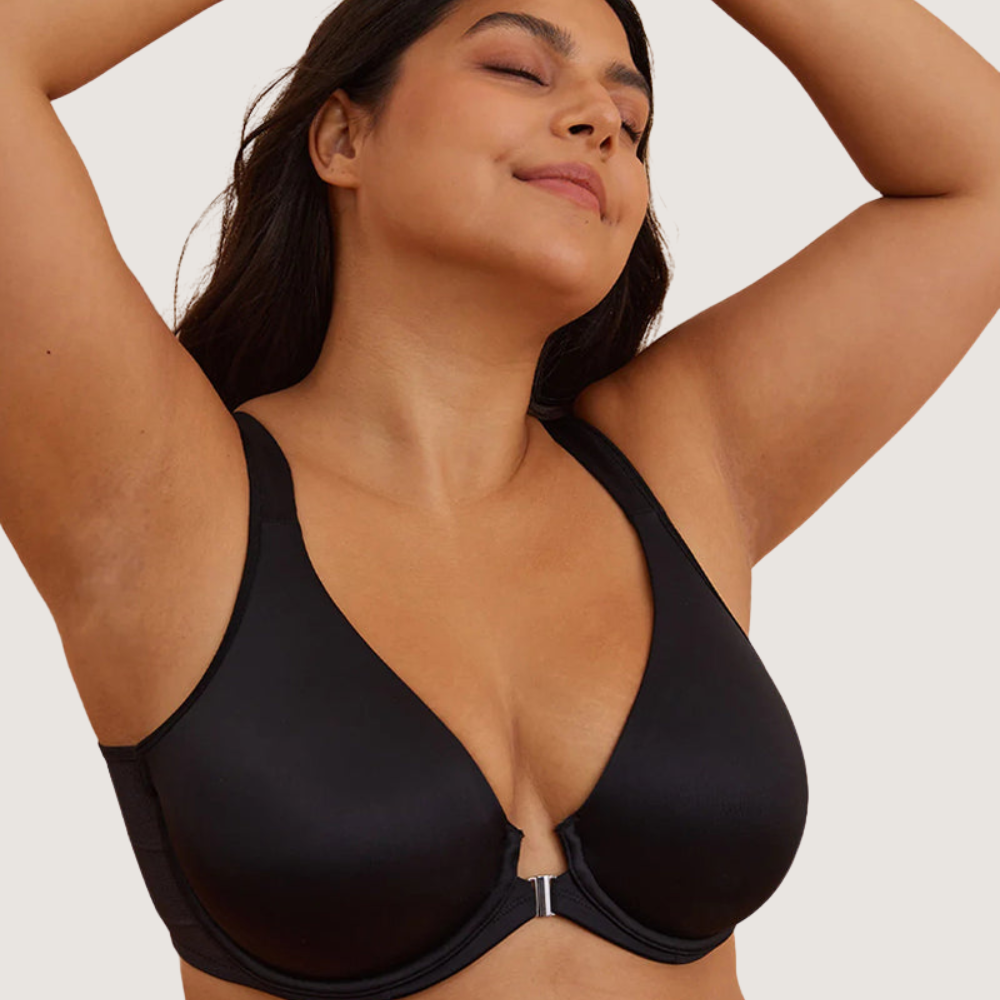 Front Closure Underwire Unlined Back Support Plunge Bra