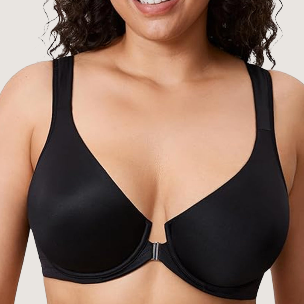 Front Closure Underwire Unlined Back Support Plunge Bra