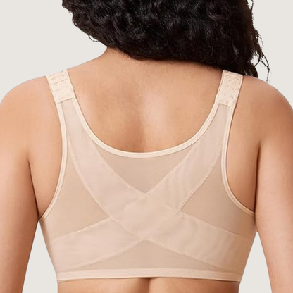 Front Closure Underwire Unlined Back Support Plunge Bra