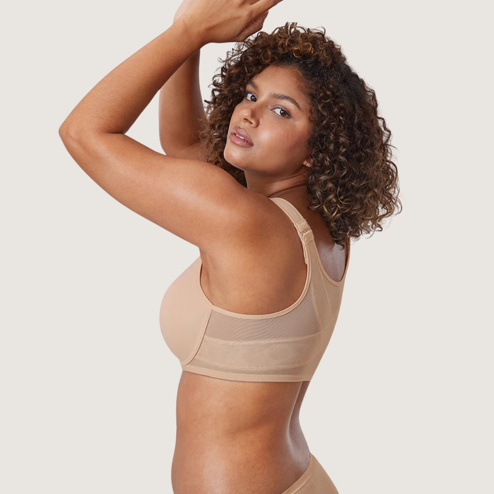 Front Closure Underwire Unlined Back Support Plunge Bra