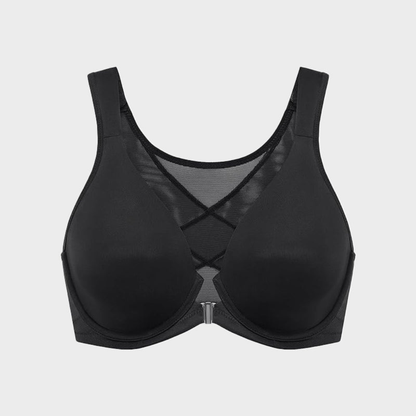 Front Closure Underwire Unlined Back Support Plunge Bra