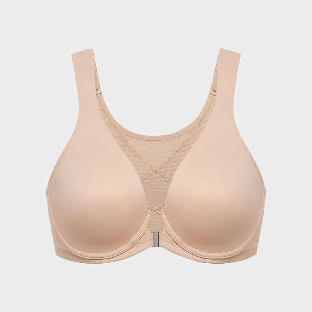 Front Closure Underwire Unlined Back Support Plunge Bra