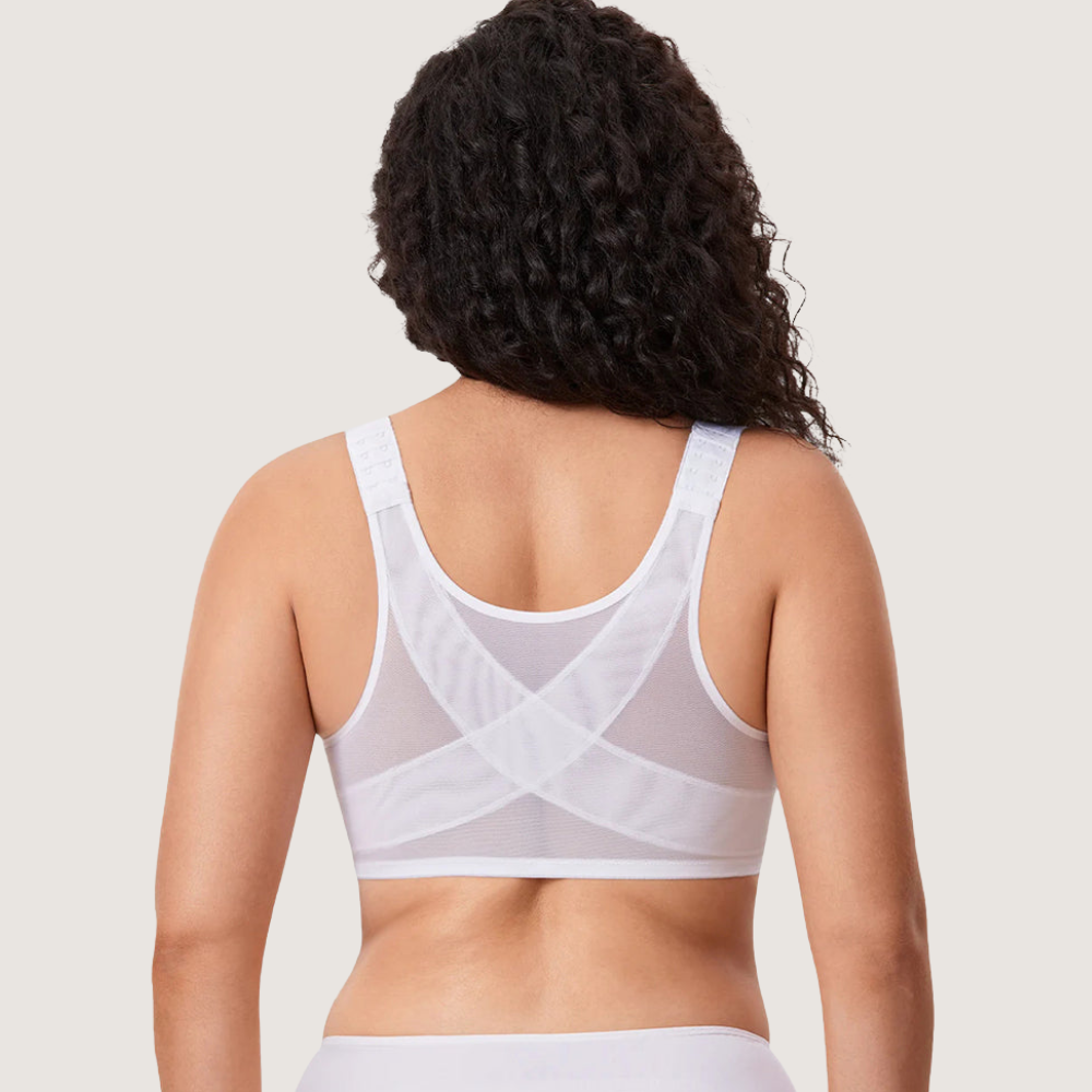 Front Closure Underwire Unlined Back Support Plunge Bra